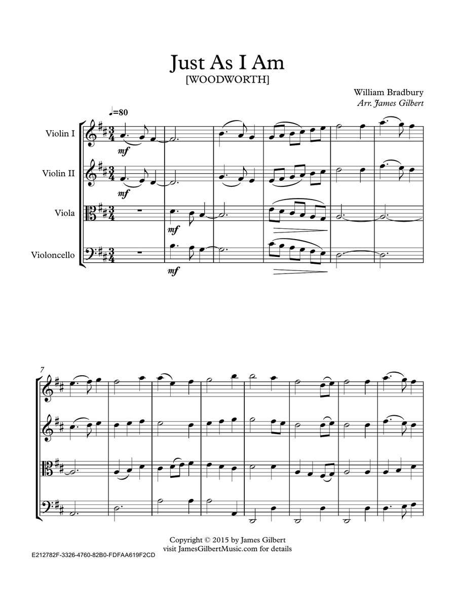 Just As I Am Just As I Am String Quartet scores gallery preview page 2