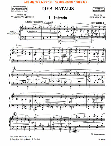 Dies Natalis, Op. 8