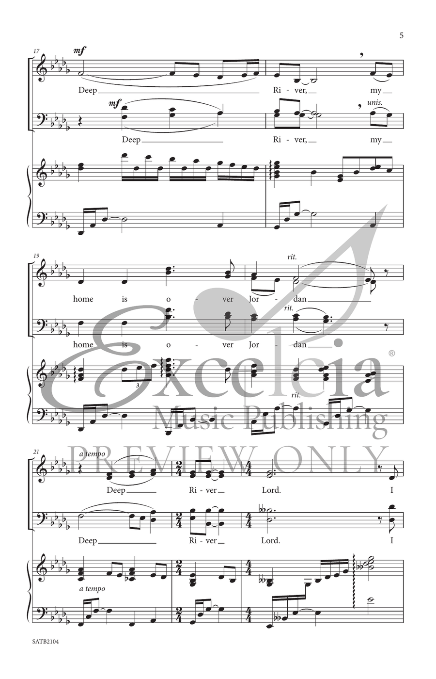 Deep River (SATB) 4-Part scores gallery preview page 6