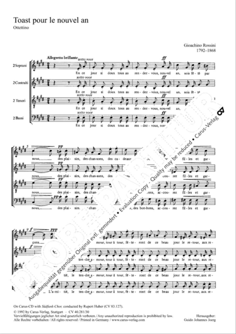 Toast pour le nouvel an 4-Part scores gallery preview page 2