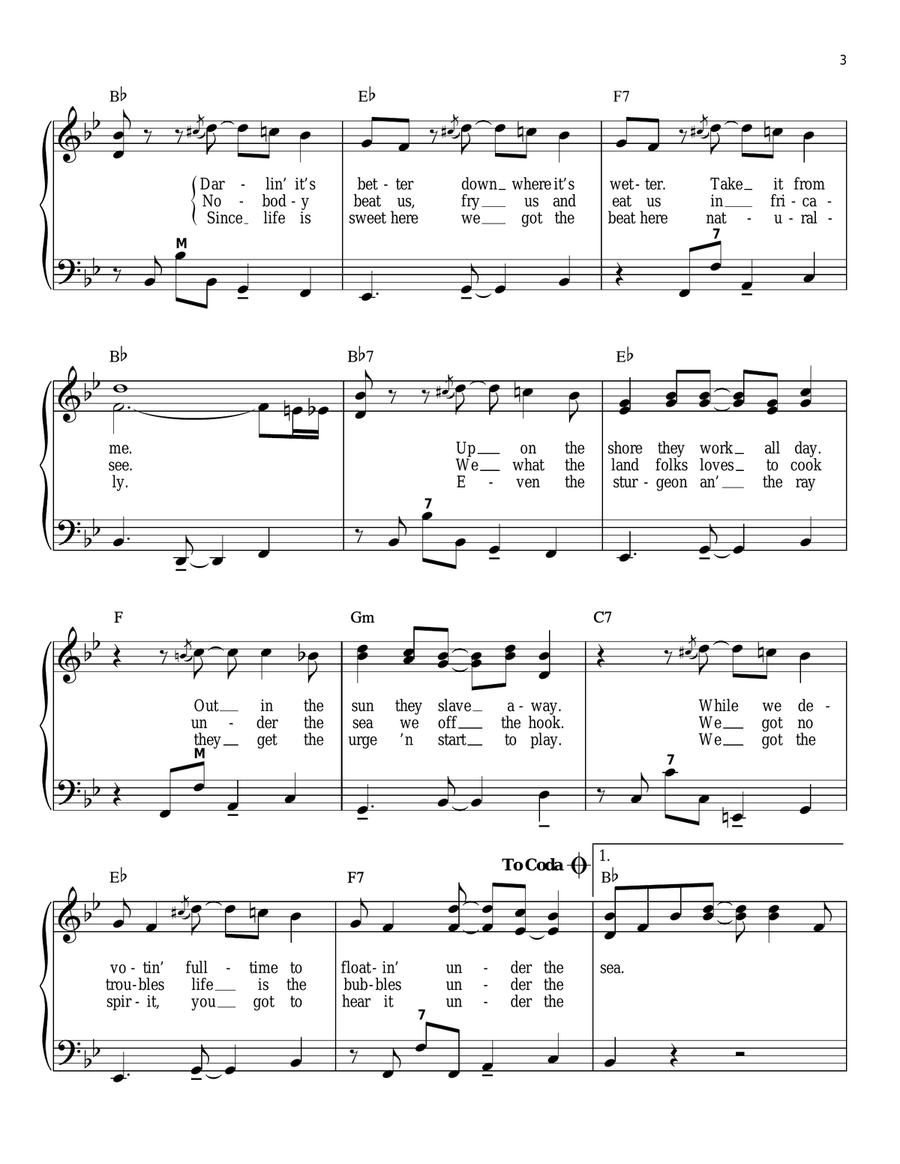 Under The Sea (from The Little Mermaid) Accordion scores gallery preview page 3