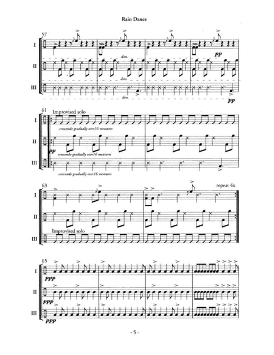 Rain Dance Percussion scores gallery preview page 6