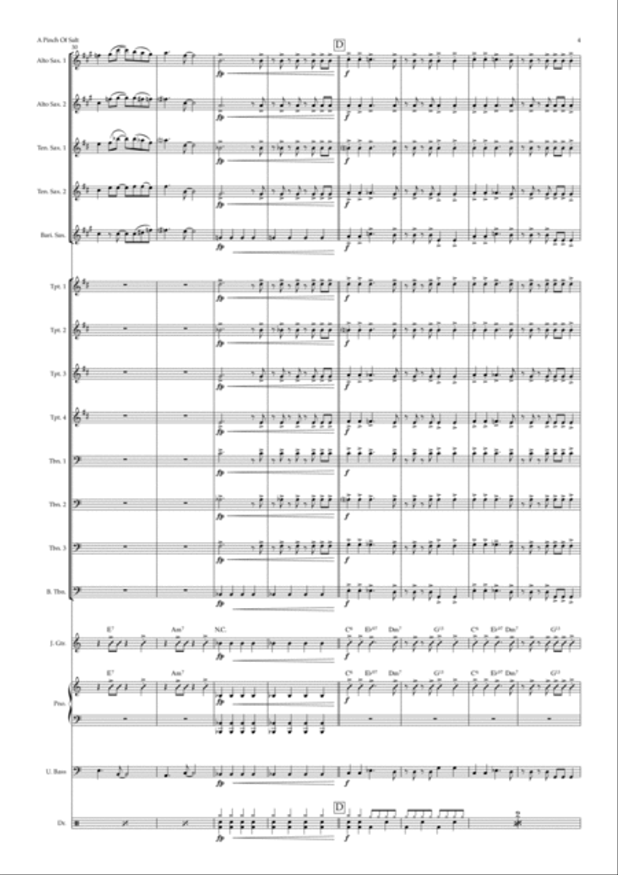 A Pinch Of Salt (big band) Jazz Ensemble scores gallery preview page 4