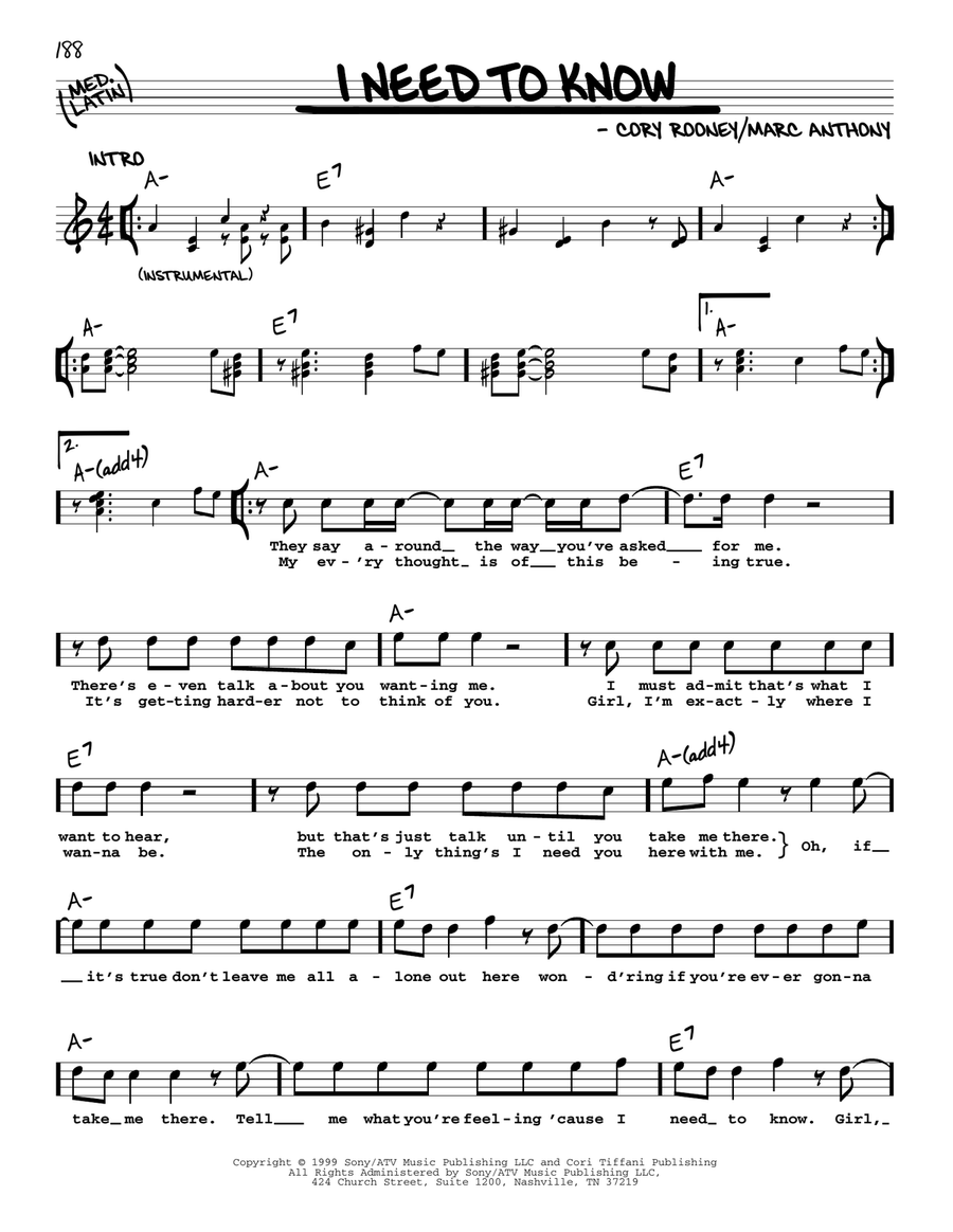 I Need To Know Voice scores gallery preview page 1