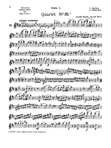 Thirty Celebrated String Quartets, Volume II - Op. 3, Nos. 3, 5; Op. 20, Nos. 4, 5, 6; Op. 33, Nos. 2, 3, 6; Op. 64, Nos. 5, 6; Op. 76, Nos. 1, 2, 3, 4, 5, 6: 1st Violin