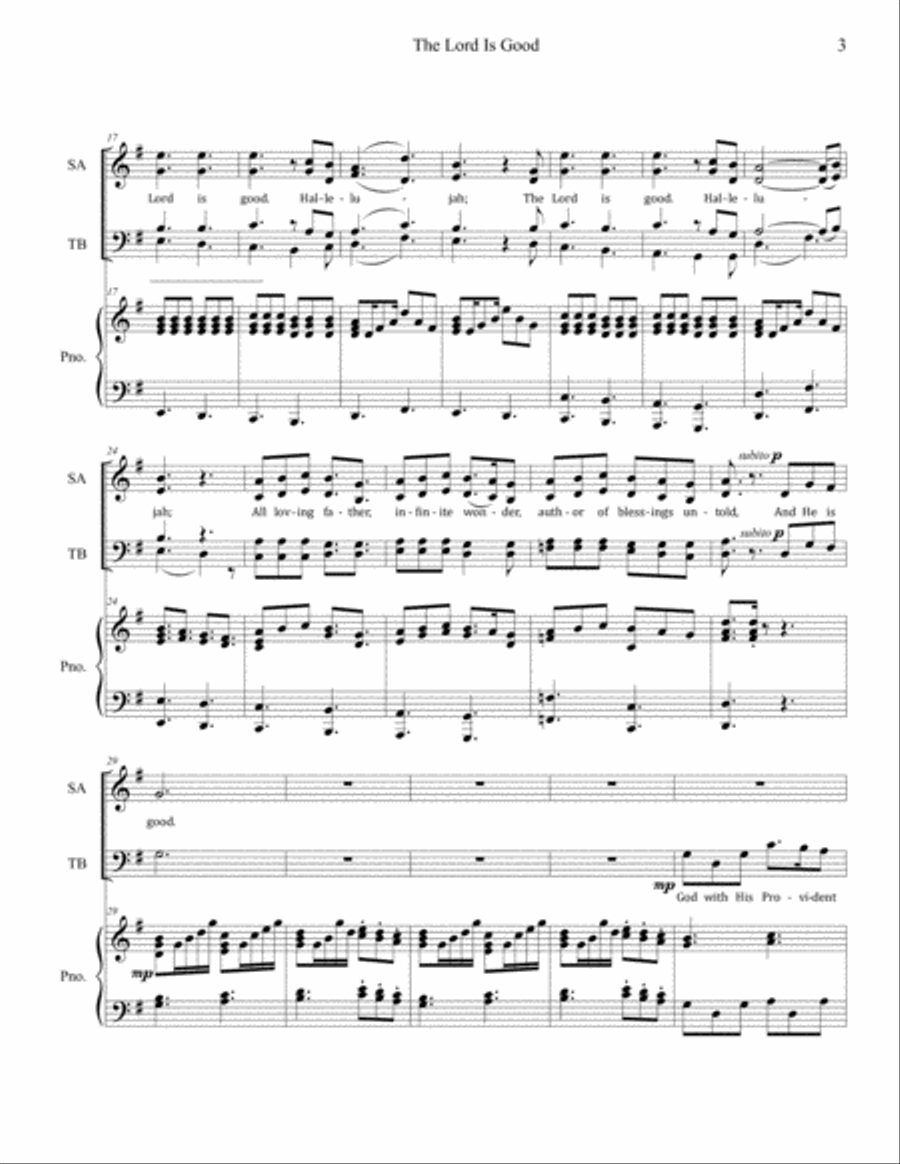 The Lord is Good 4-Part scores gallery preview page 3