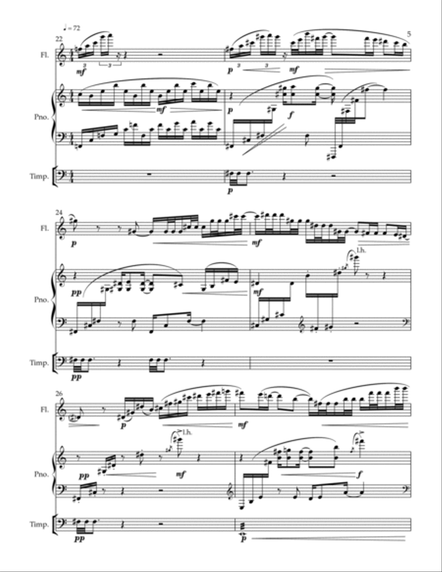 For____* for flute, piano and timpani - dedicated to your timpanist - mixed level Chamber Music scores gallery preview page 5