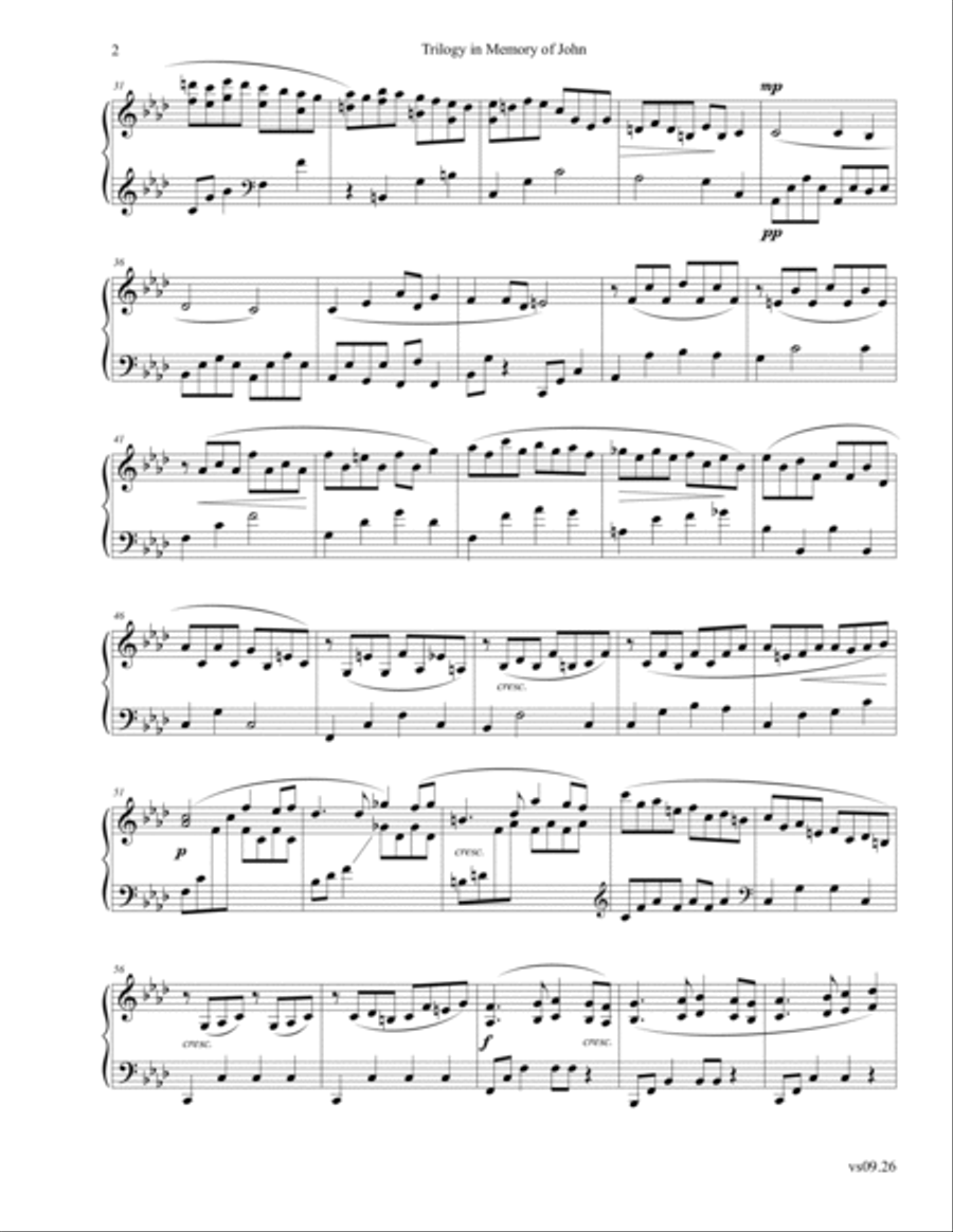 Trilogy in Memory of John Piano Solo scores gallery preview page 2