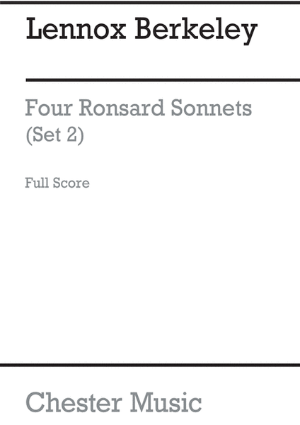 Four Ronsard Sonnets Op.62 (Miniature Score)
