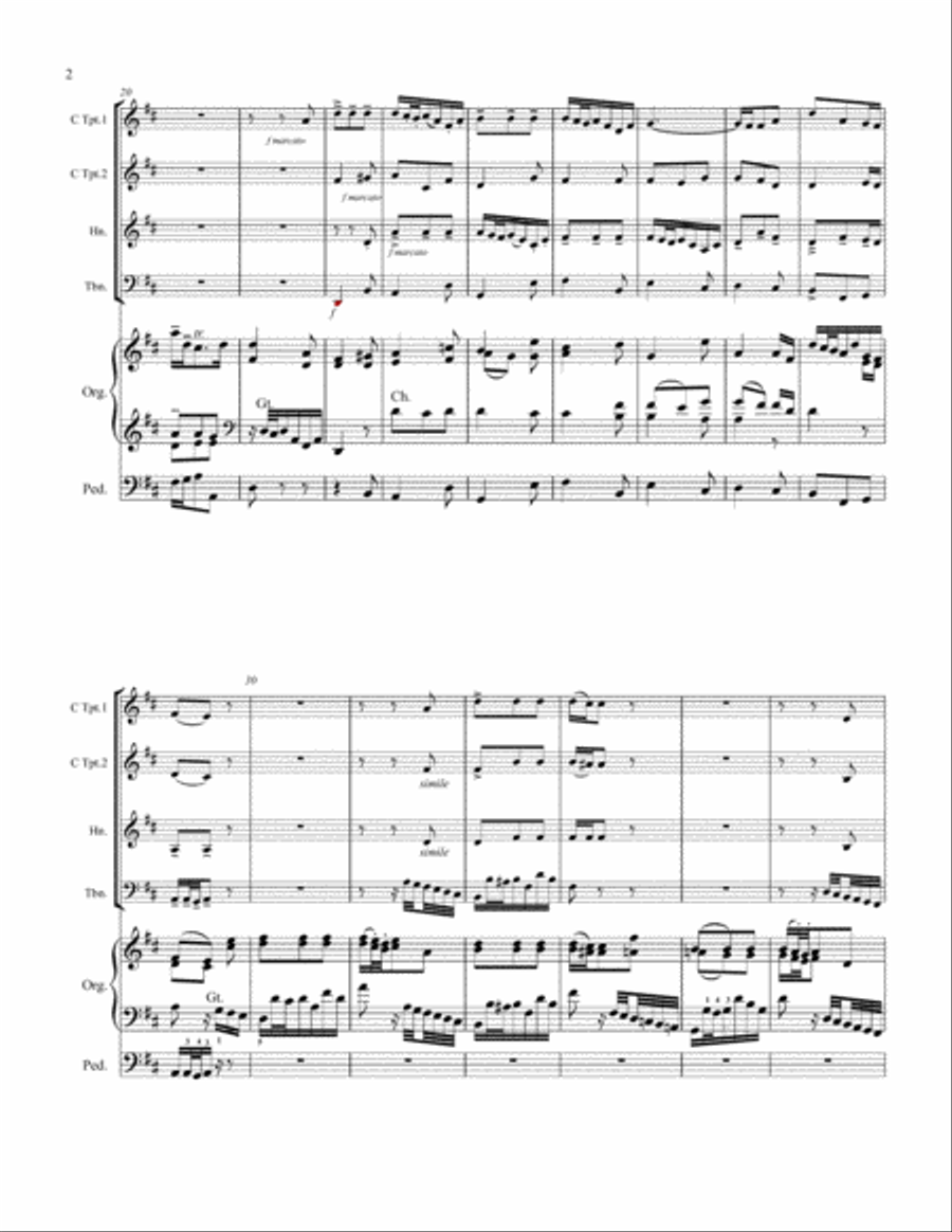 My Spirit Be Joyful - Brass Quartet and Organ My Spirit Be Joyful - Brass Quartet and Organ Small Ensemble scores gallery preview page 3