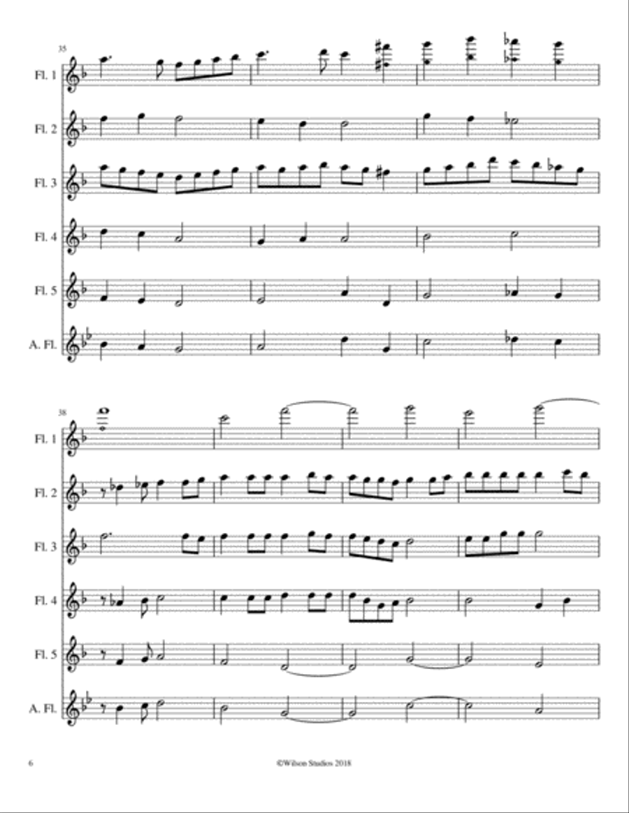 At the Cross Woodwind Quintet scores gallery preview page 6