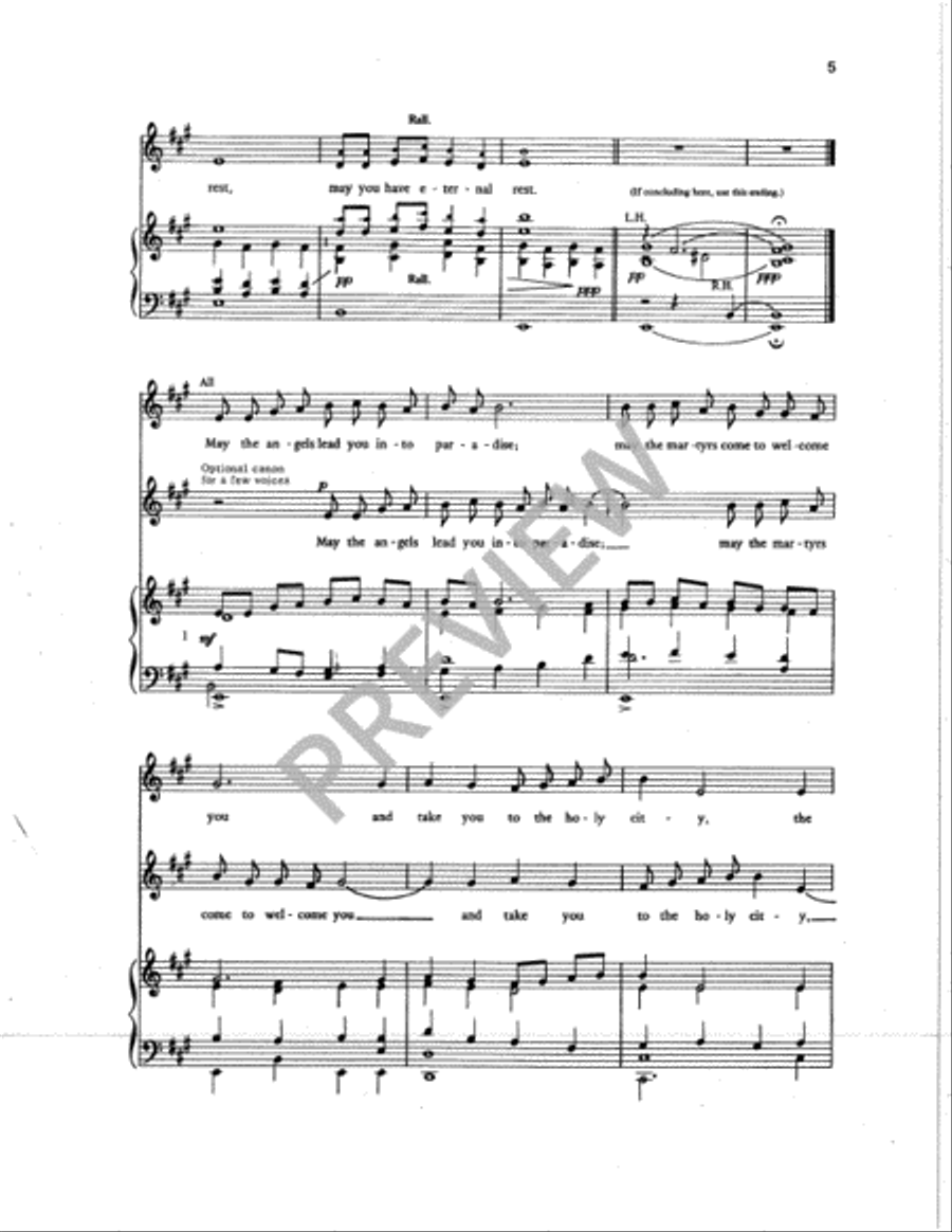 May the Angels Lead You to Paradise Organ Accompaniment scores gallery preview page 5