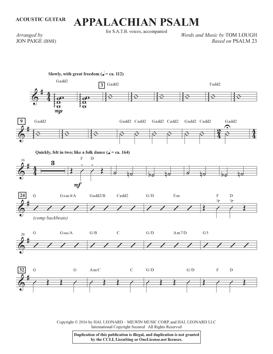 Appalachian Psalm - Acoustic Guitar Choir scores gallery preview page 1