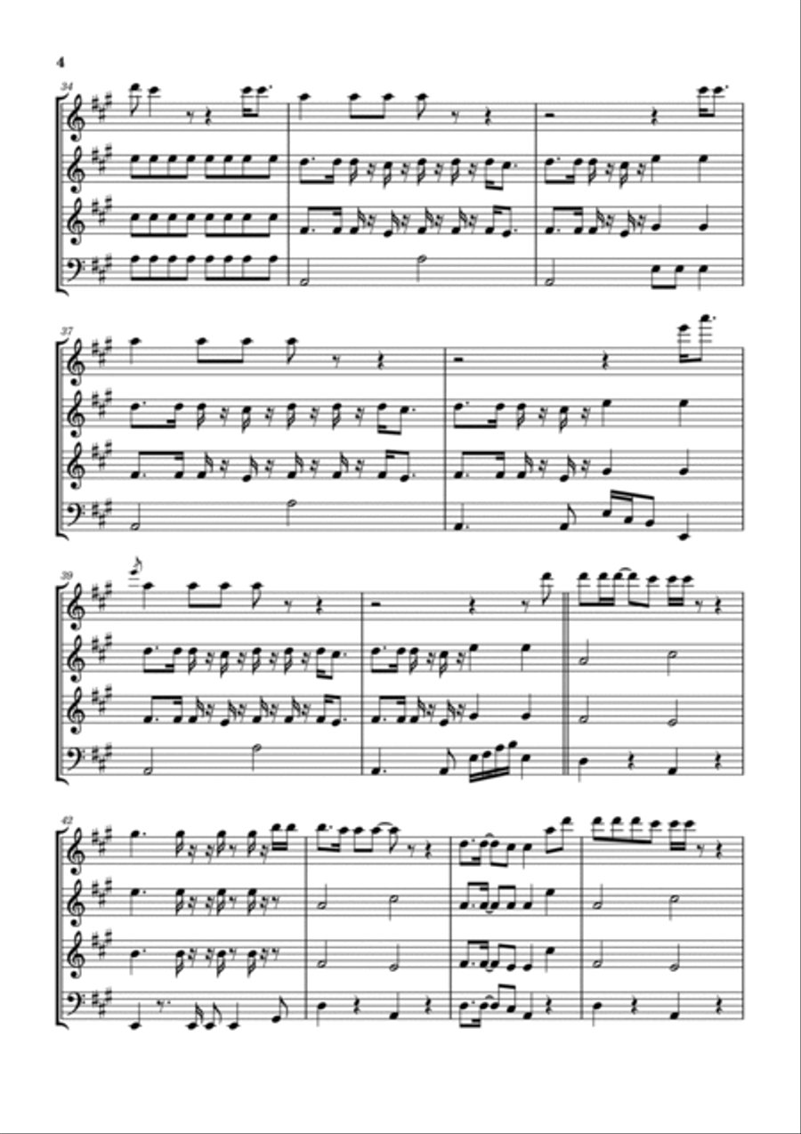Lawyers, Guns And Money Woodwind Quartet scores gallery preview page 5