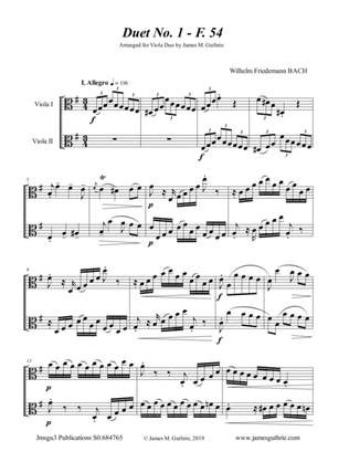 WF Bach: Duet No. 1 for Viola Duo