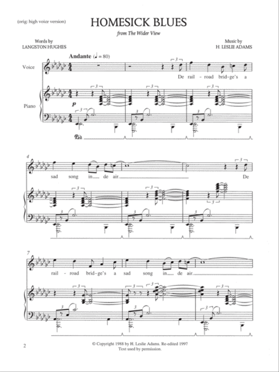 [Adams] Homesick Blues (from The Wider View) Voice scores gallery preview page 4