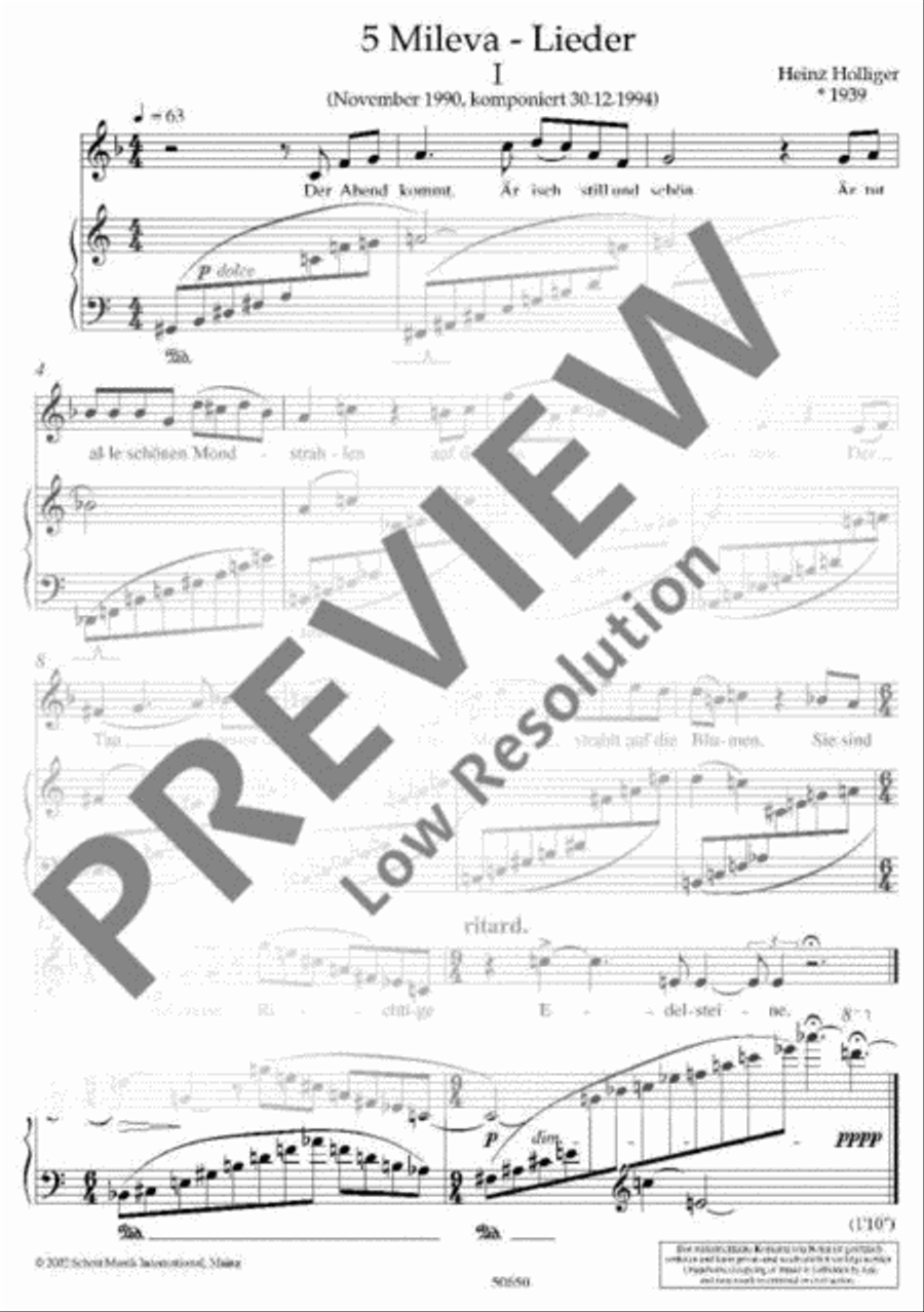 5 Mileva-Lieder Voice Solo scores gallery preview page 7