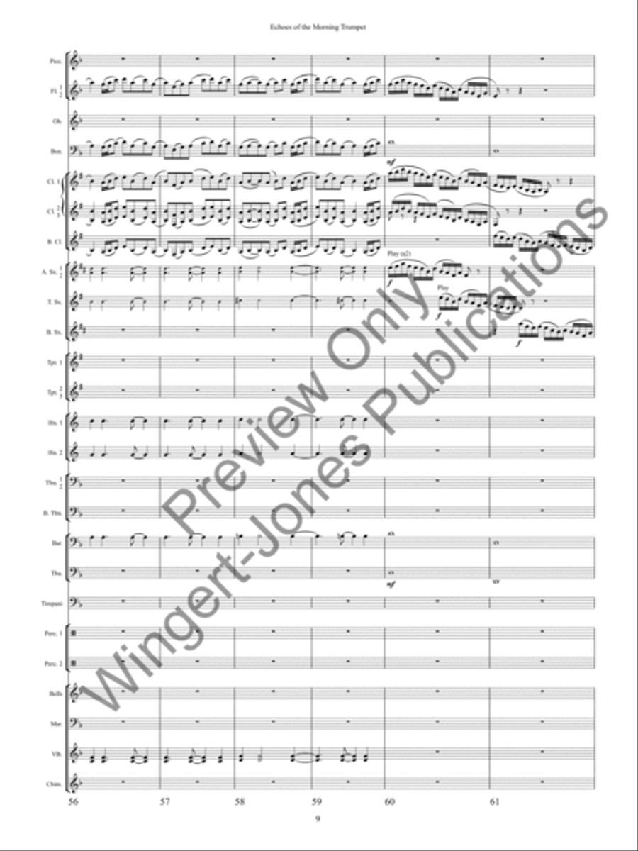 Echoes of the Morning Trumpet Concert Band scores gallery preview page 12