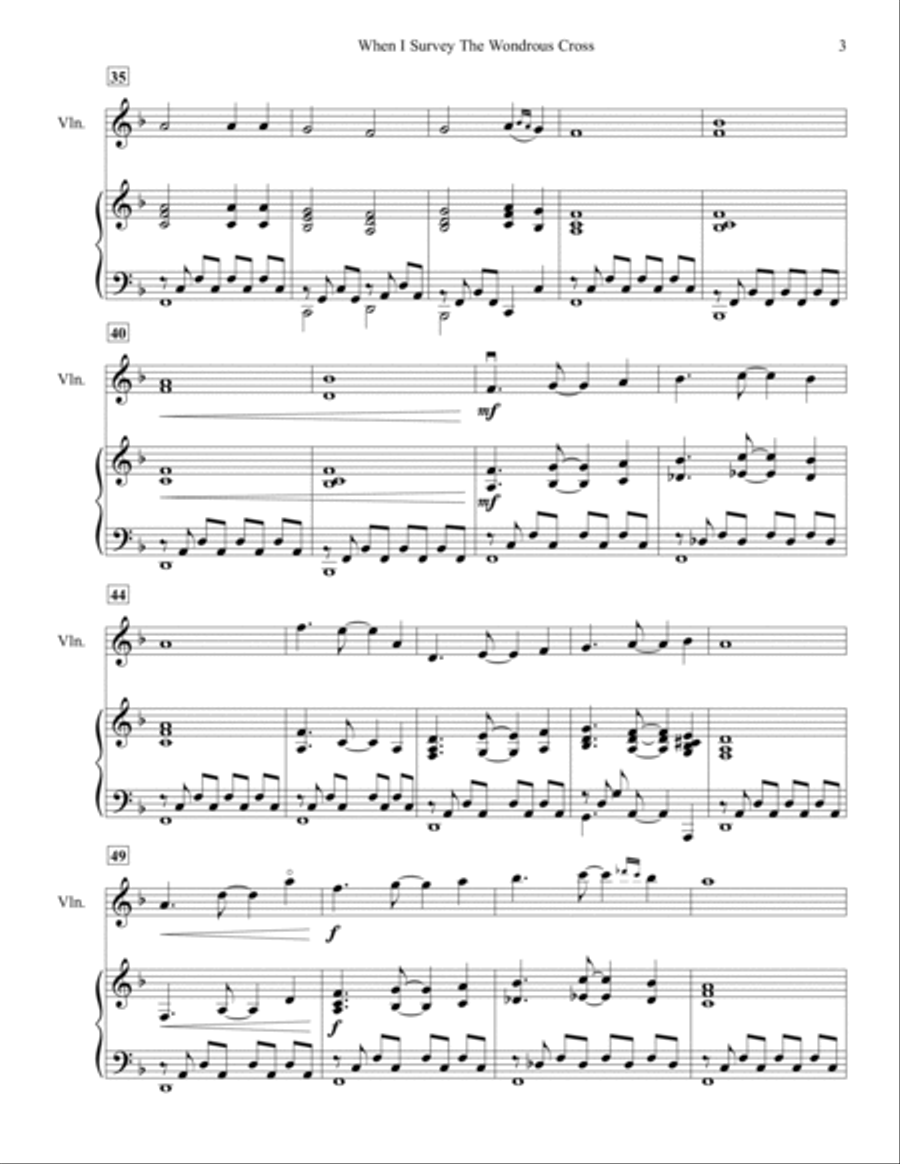 When I Survey, for Violin and Piano Violin Solo scores gallery preview page 4