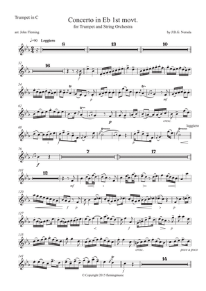 Book cover for Neruda Trumpet Concerto in Eb (trumpet parts for C trumpet)