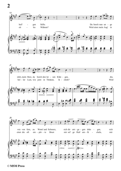 Schubert-Abendlied für die Entfernte,Op.88,in A Major,for Voice&Piano image number null