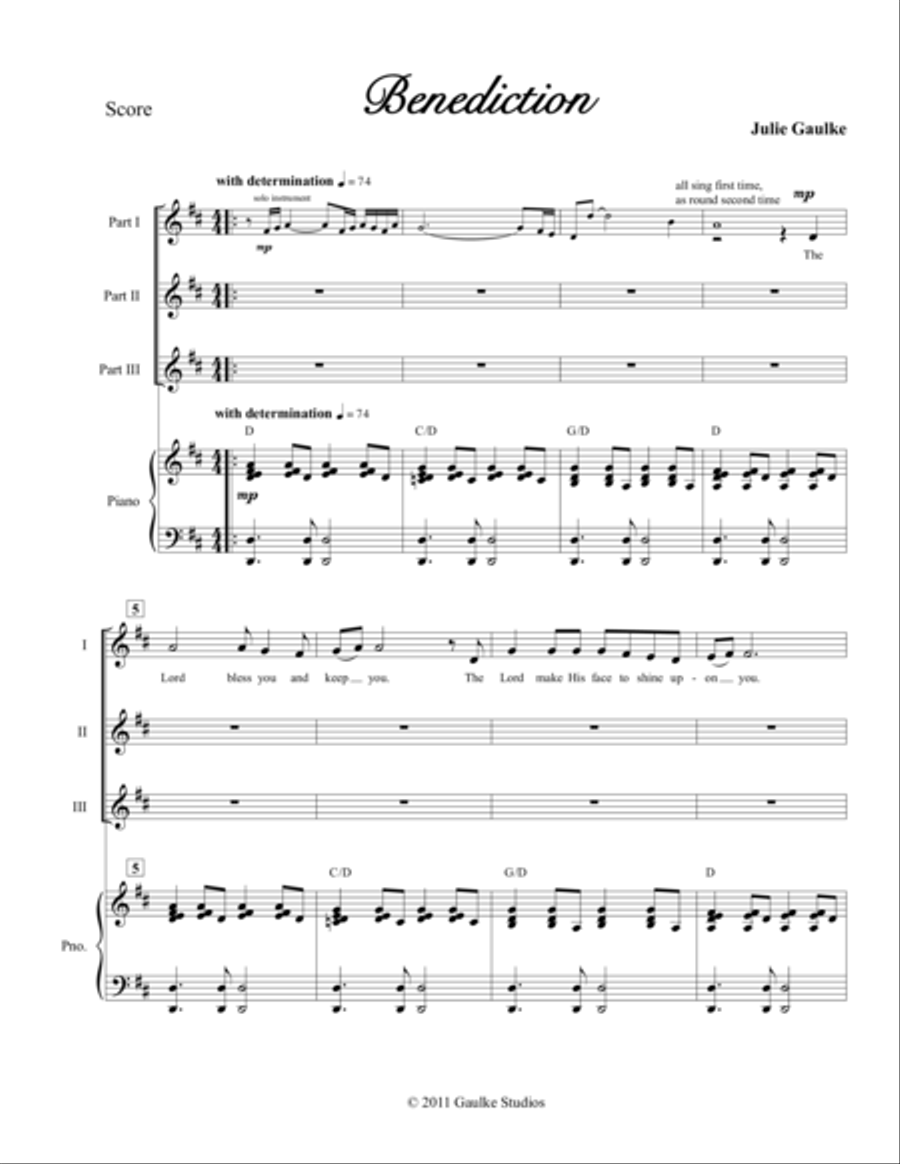 Benediction Benediction 3-Part scores gallery preview page 1