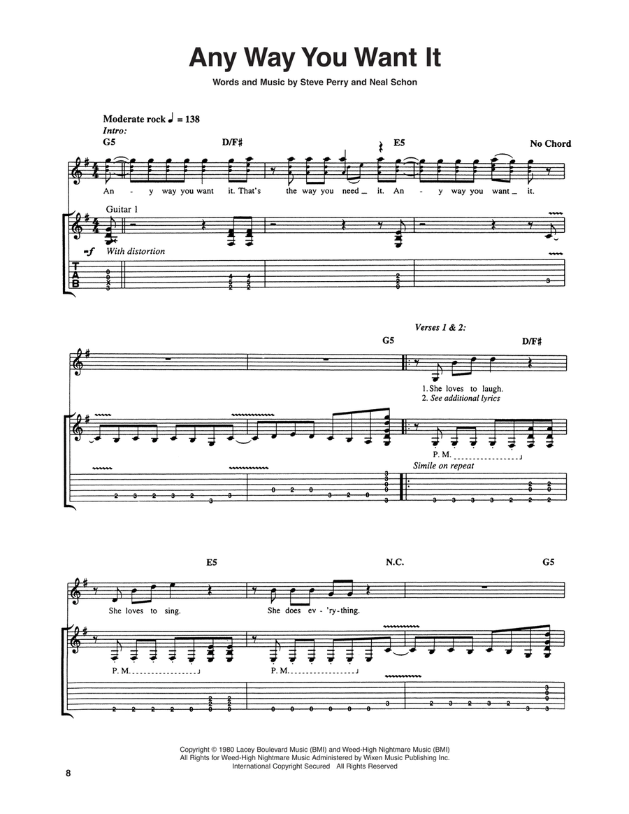 Any Way You Want It Acoustic Guitar scores gallery preview page 1