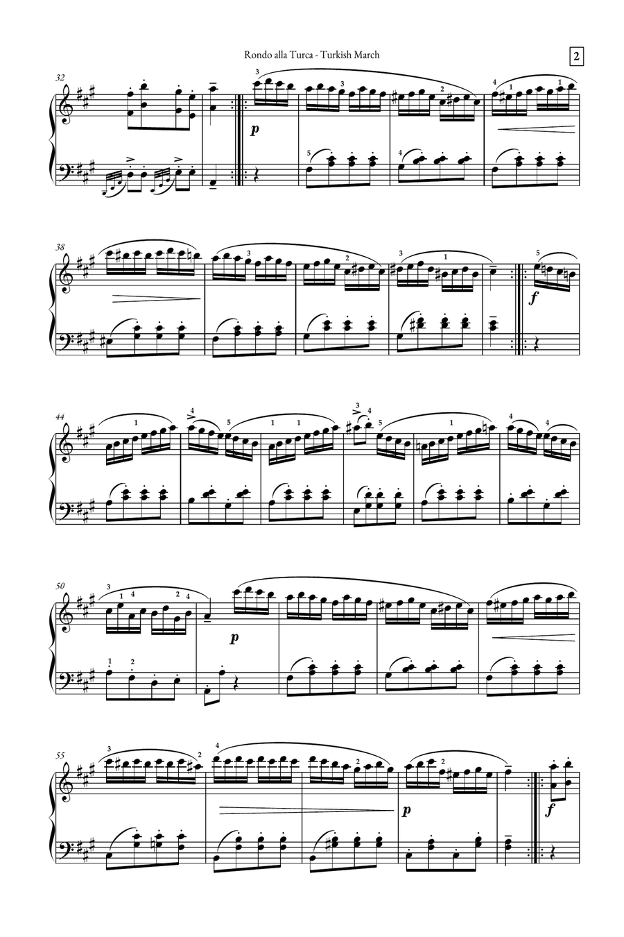 Rondo Alla Turca - Turkish March Chamber Music scores gallery preview page 2