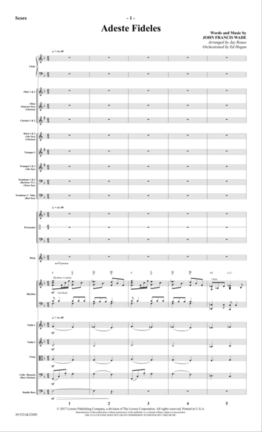 Adeste Fideles - Orchestral Score and Parts Choir scores gallery preview page 3