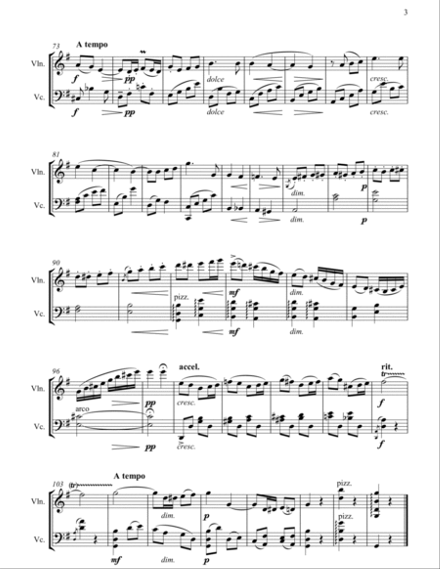 Chanson De Matin - Violin & Cello Arrangement by The Chapel Hill Duo String Duet scores gallery preview page 4