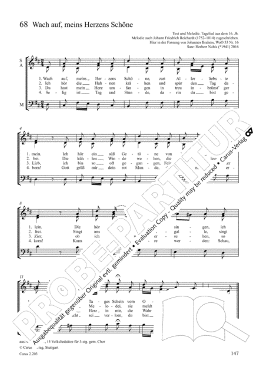 Loreley. Folk songs for choir (Loreley. Volkslieder fur Chor) Choir scores gallery preview page 150