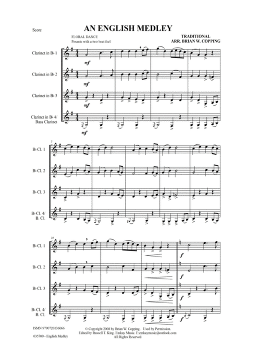 AN ENGLISH MEDLEY – CLARINET QUARTET image number null
