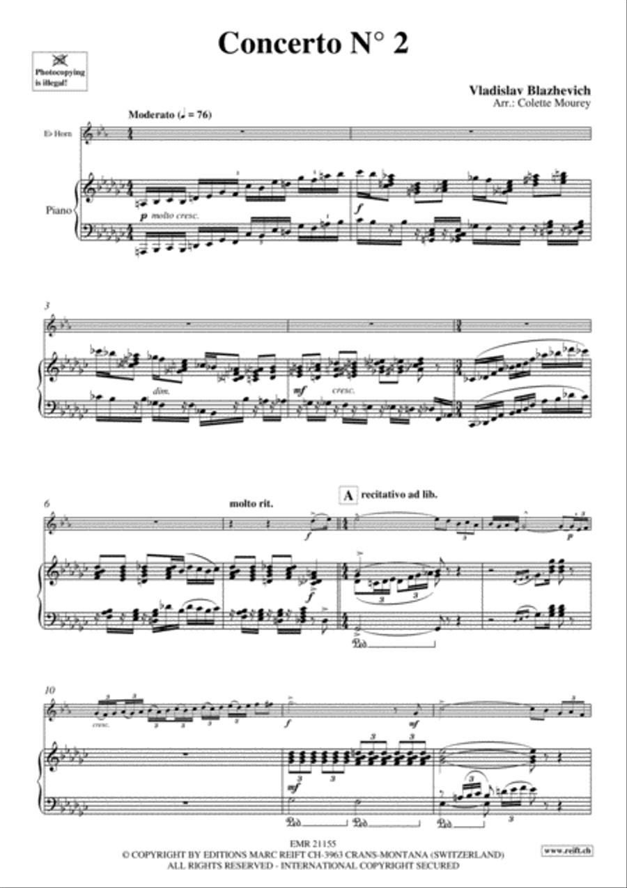 Concerto No. 2 Horn scores gallery preview page 6