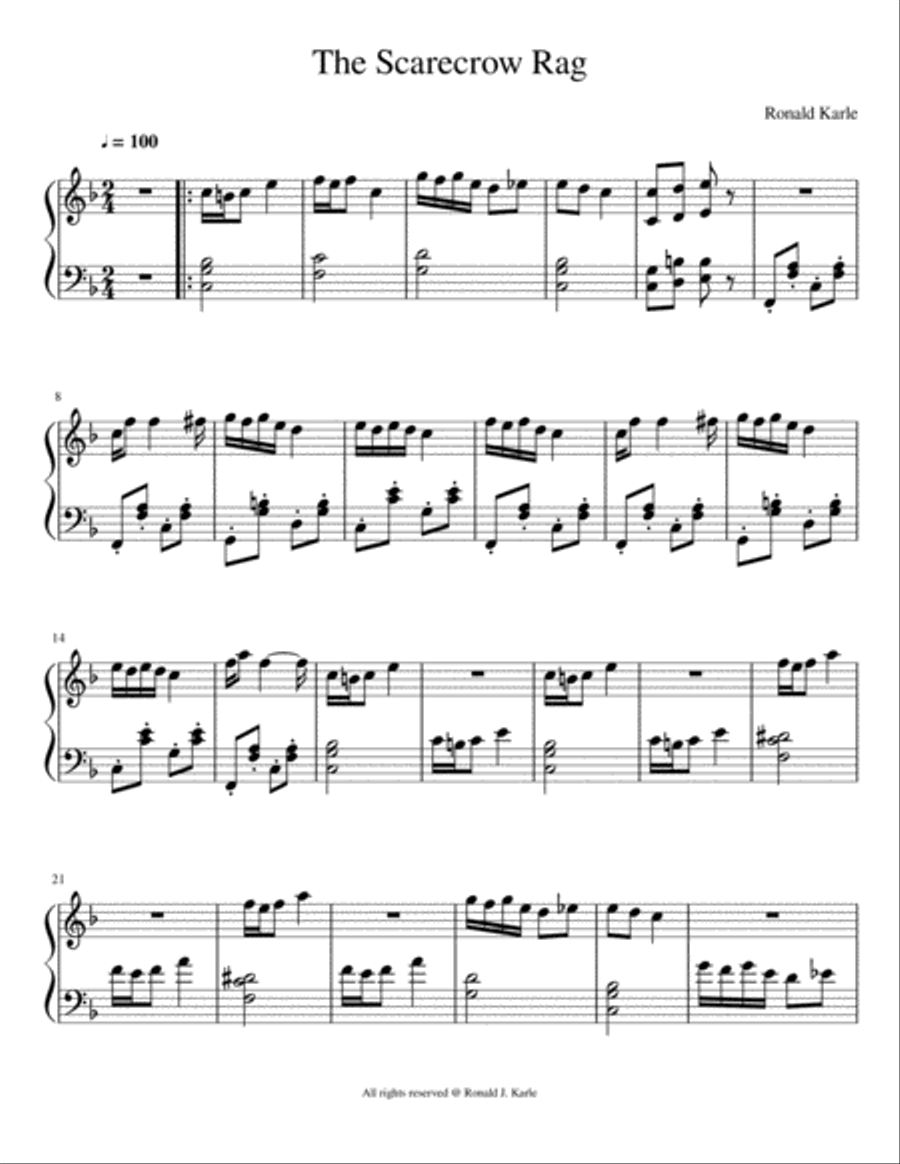 The Scarecrow Rag Piano Solo scores gallery preview page 1