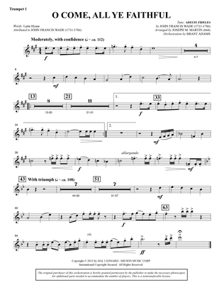 O Come, All Ye Faithful (from Carols For Choir And Congregation) - Bb Trumpet 1