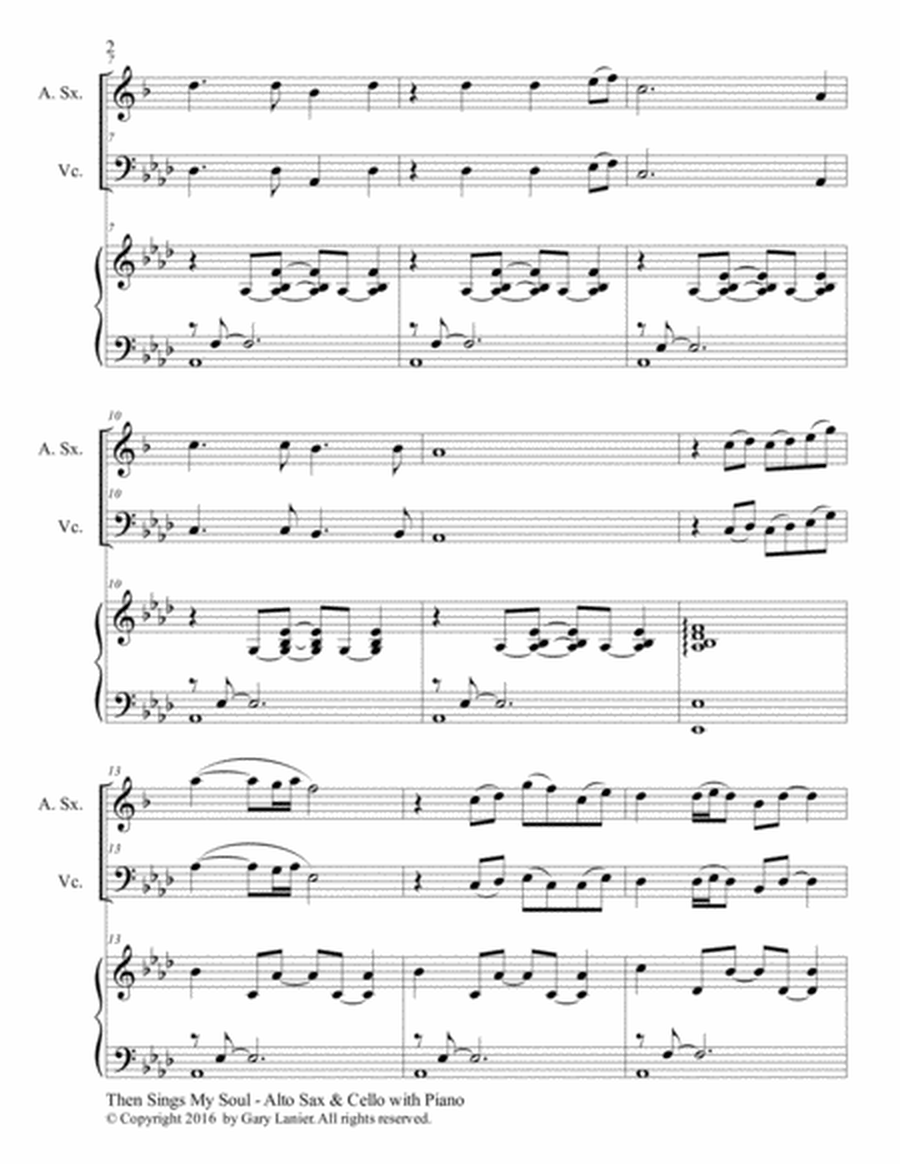 Trios for 3 GREAT HYMNS (Alto Sax & Cello with Piano and Parts) image number null