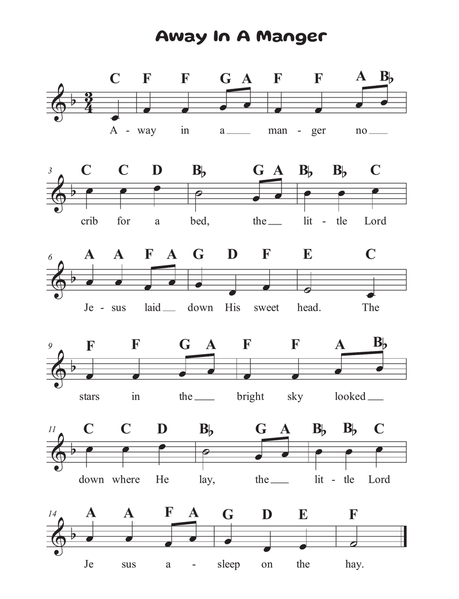 Away In A Manger - Easy Away In A Manger - Easy Recorder scores gallery preview page 1
