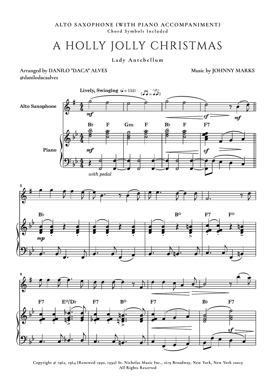 A Holly Jolly Christmas Alto Saxophone scores gallery preview page 1
