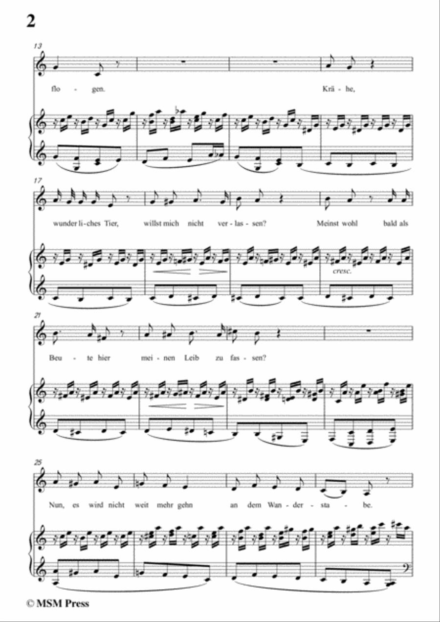 Schubert-Die Krähe,in a minor,Op.89 No.15,for Voice and Piano Voice Solo scores gallery preview page 4