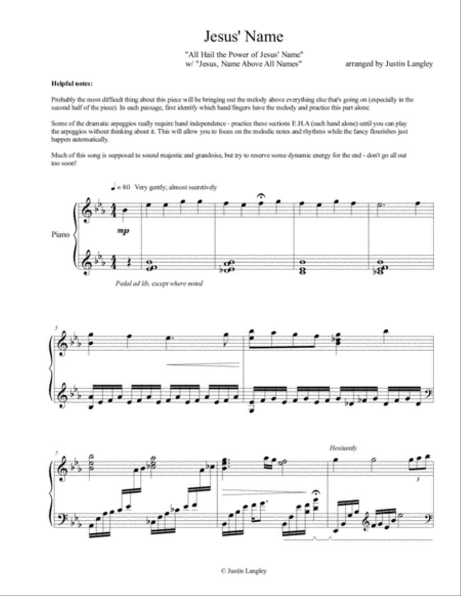 Jesus' Name Jesus' Name Small Ensemble scores gallery preview page 1