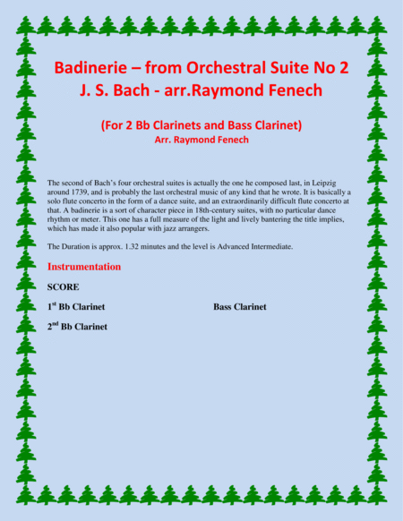 Badinerie - J.S.Bach - 2 Bb Clarinets and Bass Clarinet image number null