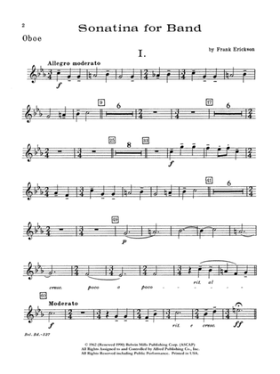 Sonatina for Band: Oboe