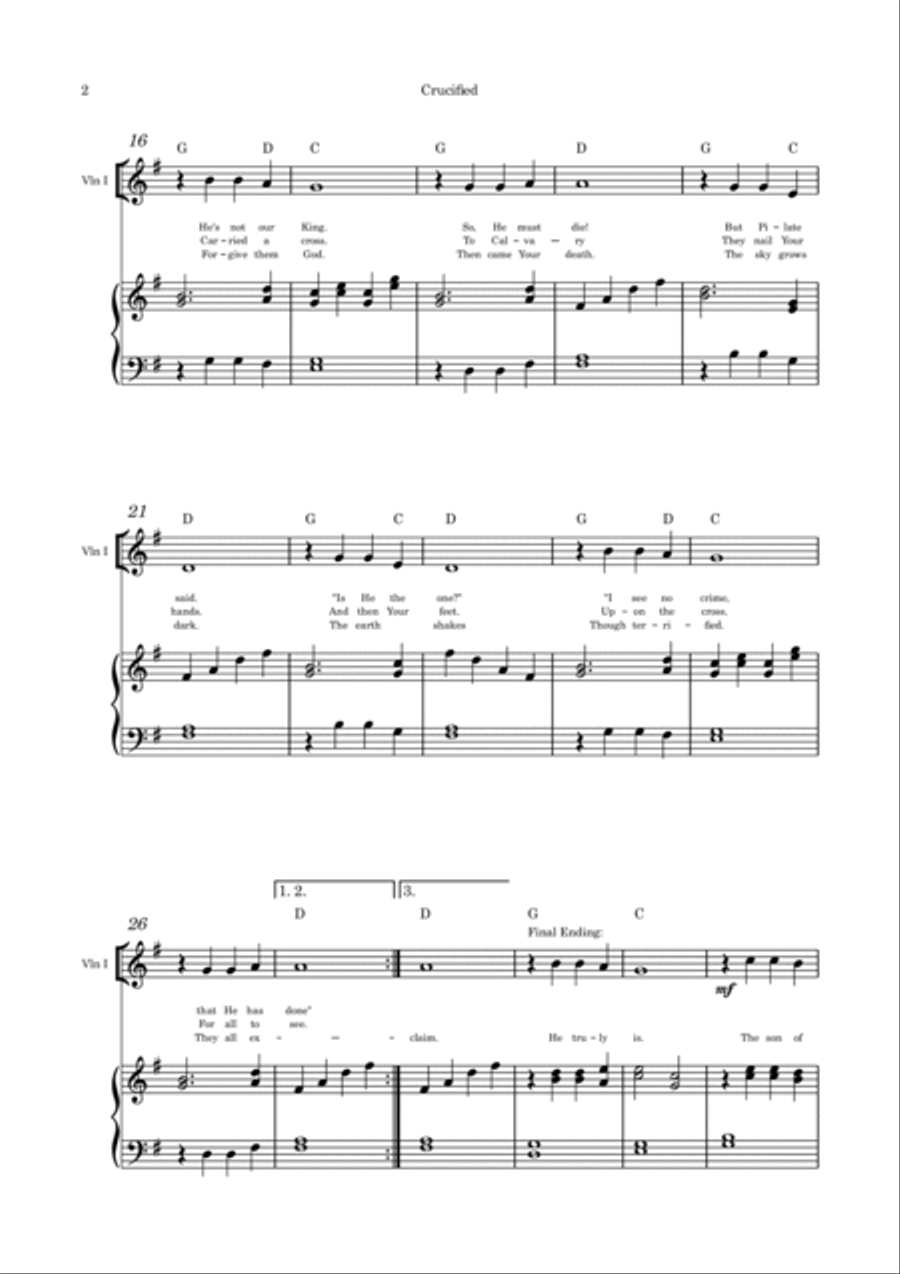 Crucified (Lent/Good Friday) - violin and piano Violin scores gallery preview page 2