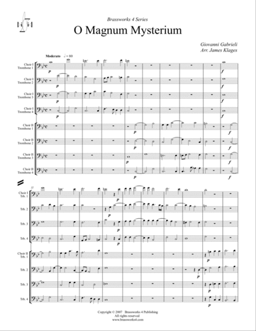 O Magnum Mysterium Trombone scores gallery preview page 2