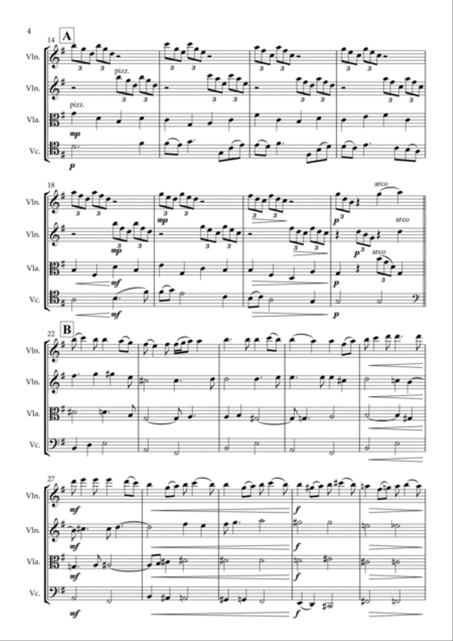 L'amour non Partagé String Quartet scores gallery preview page 4