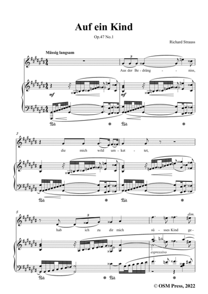 Richard Strauss-Auf ein Kind,in C sharp Major,Op.47 No.1 image number null