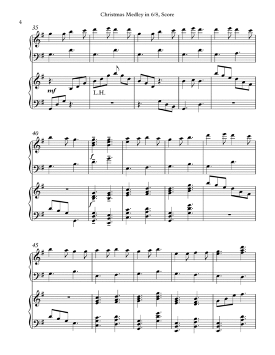 Christmas Medley in 6/8, Harp Duet Celtic Harp scores gallery preview page 4