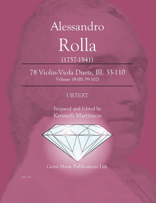 Book cover for 78 Violin-Viola Duets, BI. 33-110 Volume 18 (BI. 99-102)