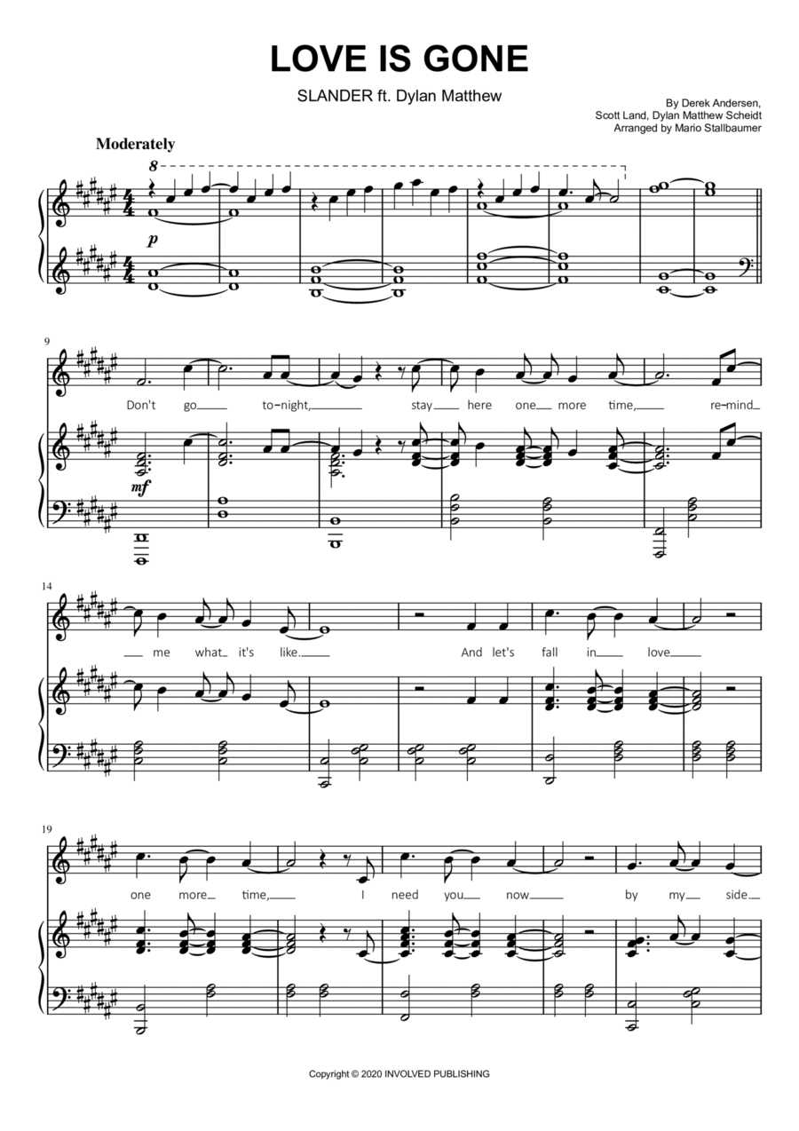 Love Is Gone Voice scores gallery preview page 1