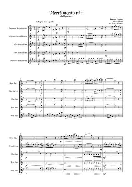 Saxophone Choir: Joseph Haydn _ Divertimento in B flat major image number null